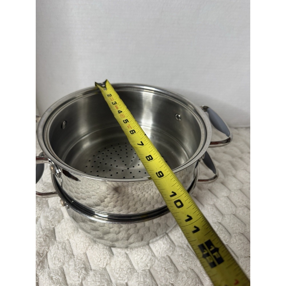Belgique Stainless Steel Stackable Steamer Strainer Boiler Pot 2 Set 3QT - Picture 9 of 11